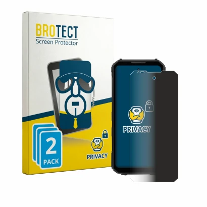 Parte frontale di una confezione del prodotto con il logo del marchio BROTECT. Accanto è raffigurato il dispositivo Doogee V M