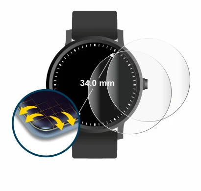 Immagine del dispositivo Orologi (Circolare, ø: 34 mm) con un'ampia varietà di protezioni per lo schermo.