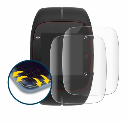 Immagine del dispositivo Polar M400 con un'ampia varietà di protezioni per lo schermo.