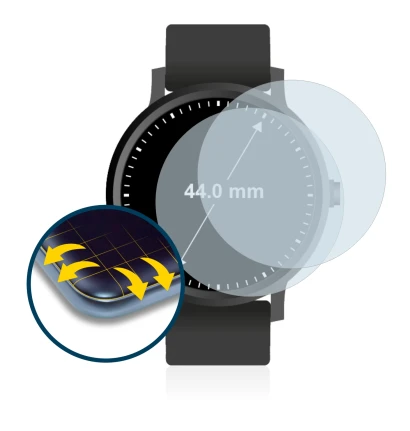 Immagine del dispositivo Orologi (Circolare, ø: 44 mm) con un'ampia varietà di protezioni per lo schermo.