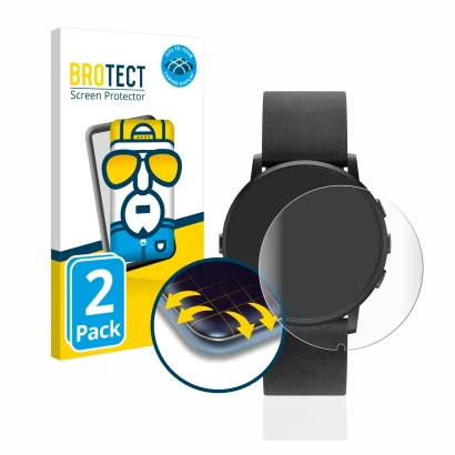 Parte frontale di una confezione del prodotto con il logo del marchio BROTECT. Accanto è raffigurato il dispositivo Pebble Tim