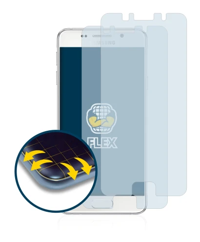 Immagine del dispositivo Samsung Galaxy A3 2016 con un'ampia varietà di protezioni per lo schermo.