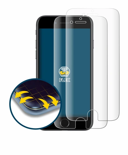 Immagine del dispositivo Apple iPhone 7 con un'ampia varietà di protezioni per lo schermo.