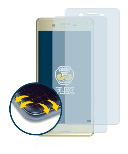 Immagine del dispositivo Sony Xperia X con un'ampia varietà di protezioni per lo schermo.