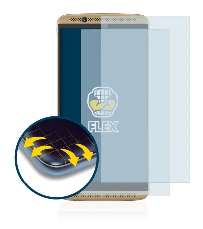 Immagine del dispositivo ZTE Axon 7 con un'ampia varietà di protezioni per lo schermo.