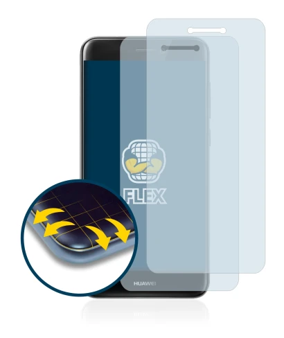 Immagine del dispositivo Huawei P8 Lite 2017 con un'ampia varietà di protezioni per lo schermo.