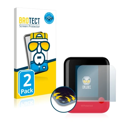 Parte frontale di una confezione del prodotto con il logo del marchio BROTECT. Accanto è raffigurato il dispositivo Polaroid P