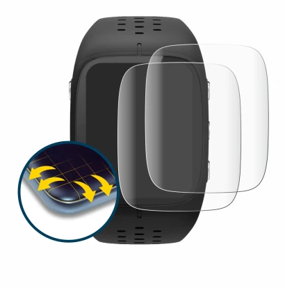 Immagine del dispositivo Polar M430 con un'ampia varietà di protezioni per lo schermo.