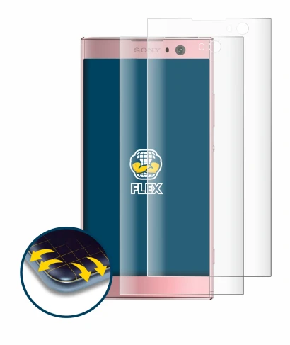 Immagine del dispositivo Sony Xperia XA2 con un'ampia varietà di protezioni per lo schermo.