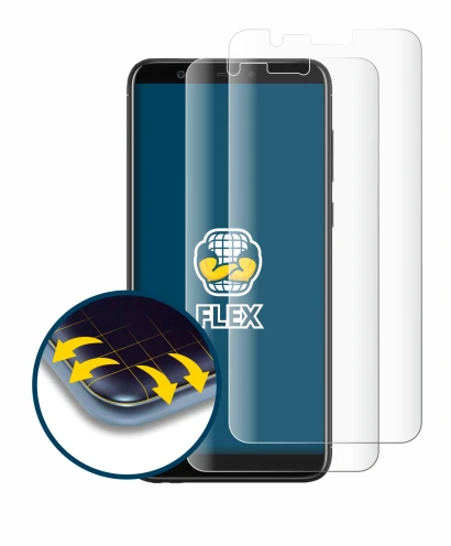 Immagine del dispositivo Huawei P smart 2018 con un'ampia varietà di protezioni per lo schermo.