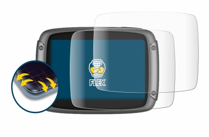 Immagine del dispositivo TomTom Rider 550 con un'ampia varietà di protezioni per lo schermo.