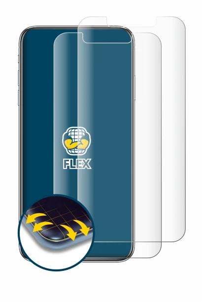 Immagine del dispositivo Apple iPhone Xs Max con un'ampia varietà di protezioni per lo schermo.