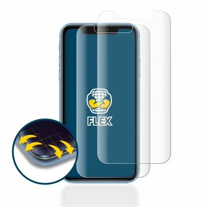 Immagine del dispositivo Apple iPhone XR con un'ampia varietà di protezioni per lo schermo.