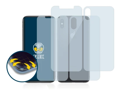 Immagine del dispositivo Apple iPhone Xs (Fronte+Retro) con un'ampia varietà di protezioni per lo schermo.