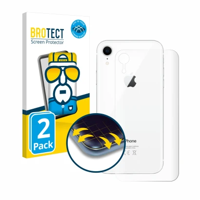 Parte frontale di una confezione del prodotto con il logo del marchio BROTECT. Accanto è raffigurato il dispositivo Apple iPho