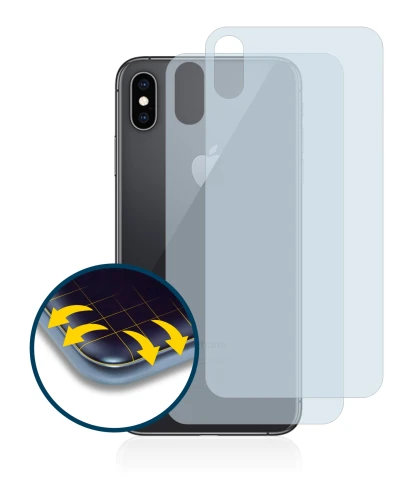 Immagine del dispositivo Apple iPhone Xs Max (Posteriore) con un'ampia varietà di protezioni per lo schermo.