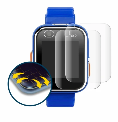 Immagine del dispositivo Vtech Kidizoom Smart Watch DX2 con un'ampia varietà di protezioni per lo schermo.