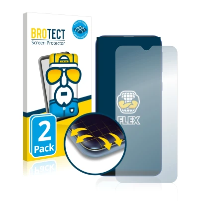 Parte frontale di una confezione del prodotto con il logo del marchio BROTECT. Accanto è raffigurato il dispositivo Samsung Ga