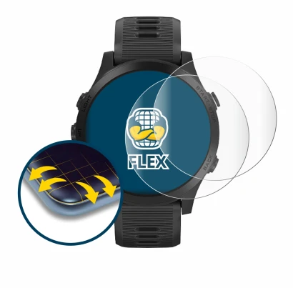 Immagine del dispositivo Garmin Forerunner 945 con un'ampia varietà di protezioni per lo schermo.