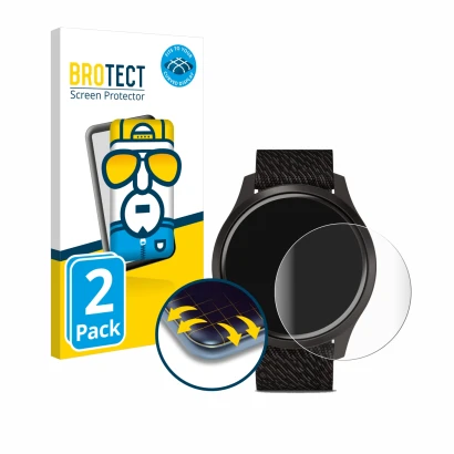 Parte frontale di una confezione del prodotto con il logo del marchio BROTECT. Accanto è raffigurato il dispositivo Garmin viv