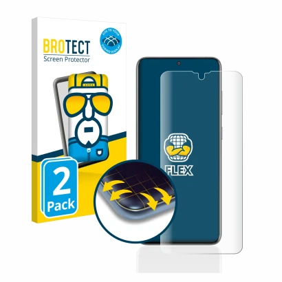 Parte frontale di una confezione del prodotto con il logo del marchio BROTECT. Accanto è raffigurato il dispositivo Samsung Ga
