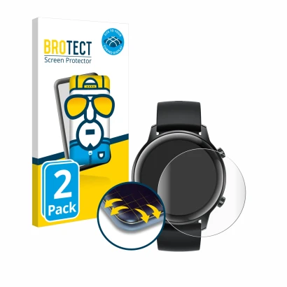 Parte frontale di una confezione del prodotto con il logo del marchio BROTECT. Accanto è raffigurato il dispositivo Honor Watc
