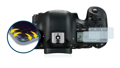 Immagine del dispositivo Canon EOS 6D Mark II (display a spalla) con un'ampia varietà di protezioni per lo schermo.