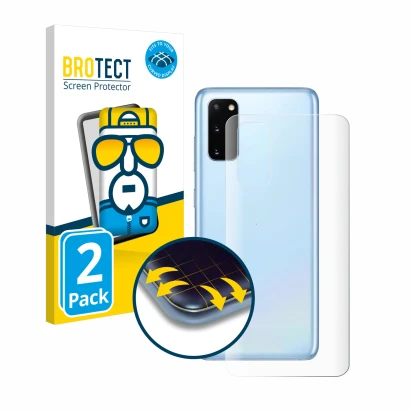 Parte frontale di una confezione del prodotto con il logo del marchio BROTECT. Accanto è raffigurato il dispositivo Samsung Ga