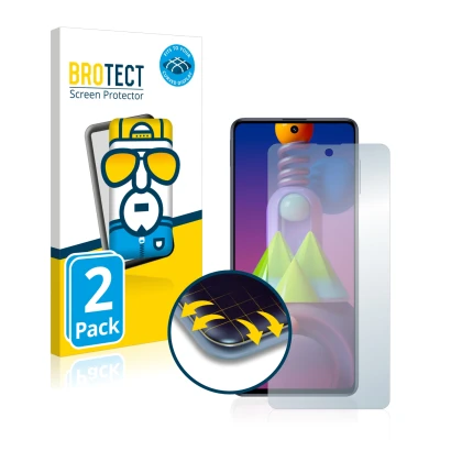 Parte frontale di una confezione del prodotto con il logo del marchio BROTECT. Accanto è raffigurato il dispositivo Samsung Ga