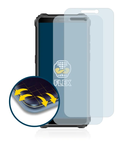 Immagine del dispositivo Oukitel WP5 con un'ampia varietà di protezioni per lo schermo.