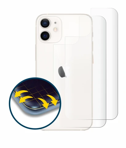 Immagine del dispositivo Apple iPhone 12 mini (Posteriore) con un'ampia varietà di protezioni per lo schermo.