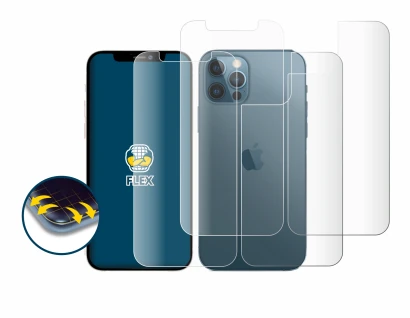 Immagine del dispositivo Apple iPhone 12 Pro (Fronte+Retro) con un'ampia varietà di protezioni per lo schermo.