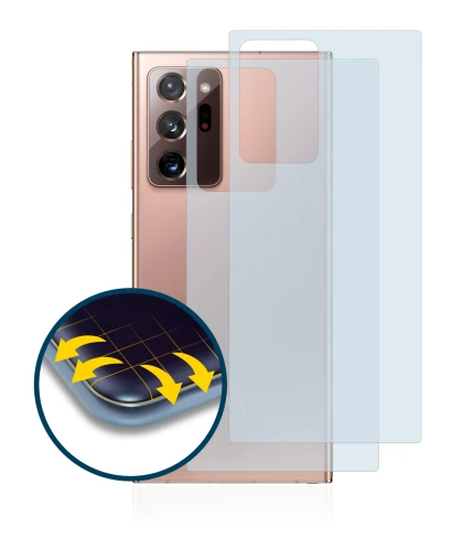 Immagine del dispositivo Samsung Galaxy Note 20 Ultra (Posteriore) con un'ampia varietà di protezioni per lo schermo.