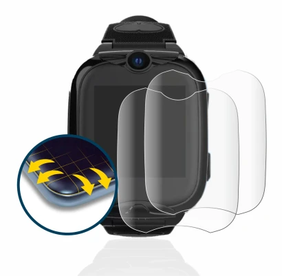 Immagine del dispositivo Xplora Go 2 con un'ampia varietà di protezioni per lo schermo.