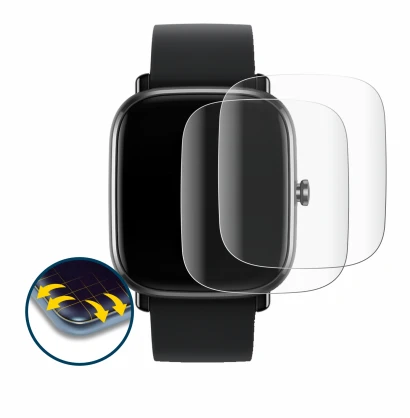 Immagine del dispositivo Huami Amazfit GTS 2 mini con un'ampia varietà di protezioni per lo schermo.