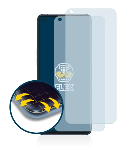 Immagine del dispositivo Oppo Find X3 Pro con un'ampia varietà di protezioni per lo schermo.