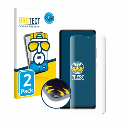 Parte frontale di una confezione del prodotto con il logo del marchio BROTECT. Accanto è raffigurato il dispositivo Xiaomi Red