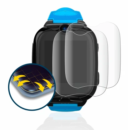 Immagine del dispositivo Xplora XGO2 con un'ampia varietà di protezioni per lo schermo.