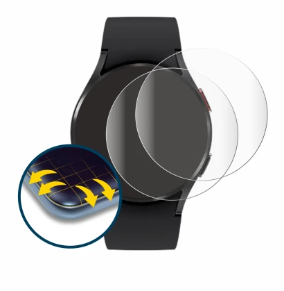 Immagine del dispositivo Samsung Galaxy Watch 4 (40mm) con un'ampia varietà di protezioni per lo schermo.