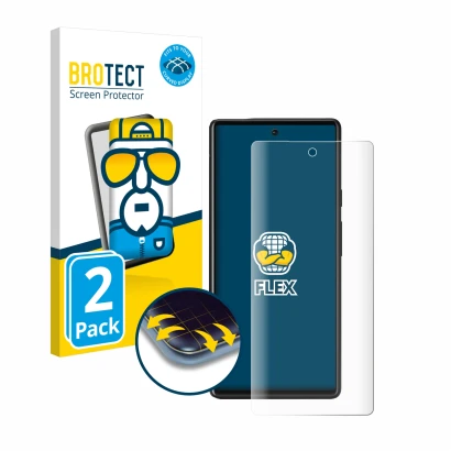 Parte frontale di una confezione del prodotto con il logo del marchio BROTECT. Accanto è raffigurato il dispositivo Google Pix