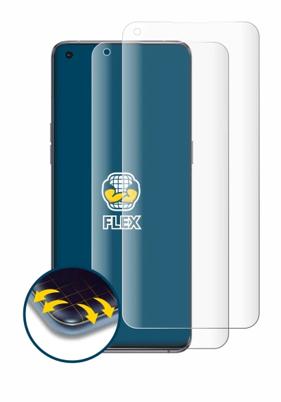 Immagine del dispositivo Oppo Find X5 Pro con un'ampia varietà di protezioni per lo schermo.