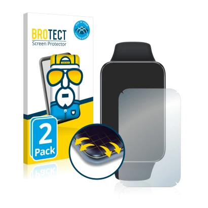 Parte frontale di una confezione del prodotto con il logo del marchio BROTECT. Accanto è raffigurato il dispositivo Xiaomi Sma