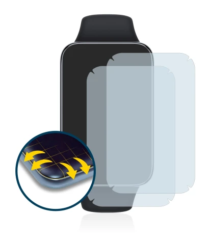 Immagine del dispositivo Xiaomi Smart Band 7 Pro con un'ampia varietà di protezioni per lo schermo.