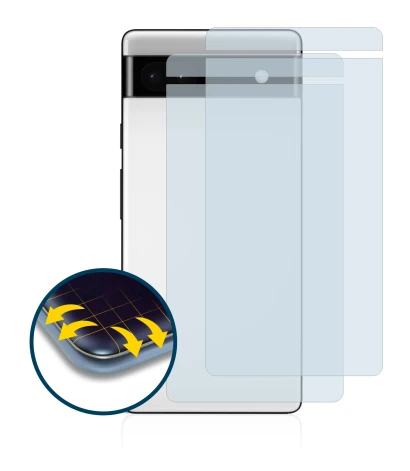 Immagine del dispositivo Google Pixel 6a (Posteriore) con un'ampia varietà di protezioni per lo schermo.