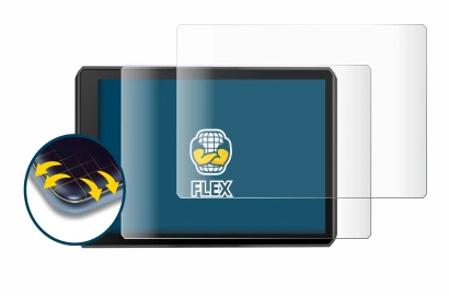 Immagine del dispositivo Garmin zumo XT2 con un'ampia varietà di protezioni per lo schermo.