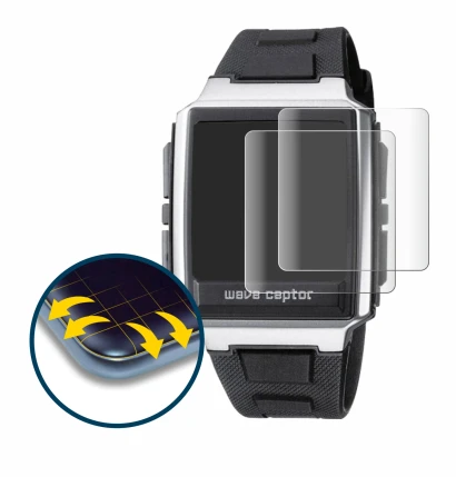 Immagine del dispositivo Casio WV-59 con un'ampia varietà di protezioni per lo schermo.