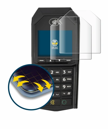 Immagine del dispositivo ingenico Lane/3000 (non-touch) con un'ampia varietà di protezioni per lo schermo.