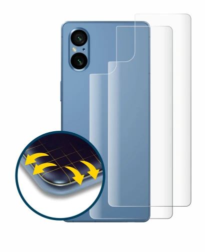 Immagine del dispositivo Sony Xperia 5 V (Posteriore) con un'ampia varietà di protezioni per lo schermo.