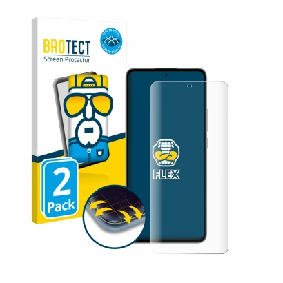 Parte frontale di una confezione del prodotto con il logo del marchio BROTECT. Accanto è raffigurato il dispositivo Xiaomi 13T