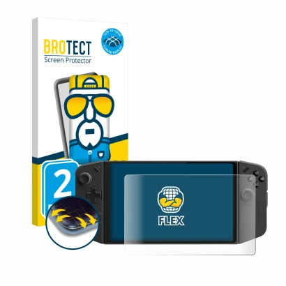 Parte frontale di una confezione del prodotto con il logo del marchio BROTECT. Accanto è raffigurato il dispositivo Lenovo Leg